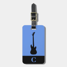Música de viaje con bajo de cornflower monograma