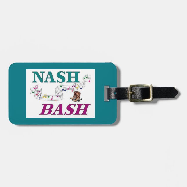 Etiqueta Para Maletas Música Nash Bash de Nashville (Frente Horizontal)