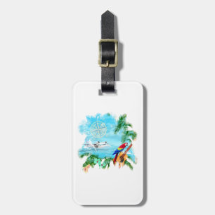 Etiqueta Para Maletas Música tropical de playa