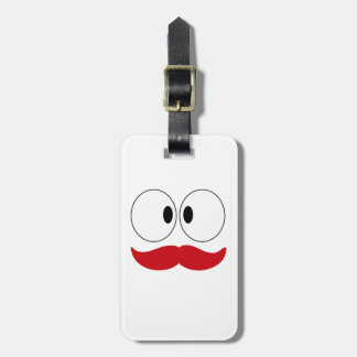 Etiqueta Para Maletas Mustache Cara divertida con los ojos
