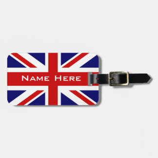 Etiqueta Para Maletas Muy Cool Bandera U.k La Union Jack Con Monograma