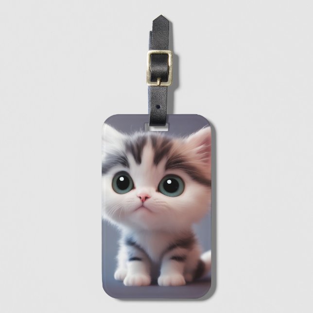 Etiqueta Para Maletas Muy lindo gatito (Anverso vertical)