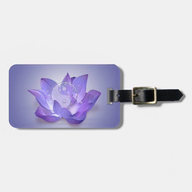 Etiqueta Para Maletas Muy Peri Lotus y Yin Yang (Frente Horizontal)