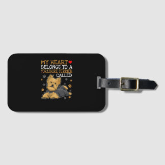 Etiqueta Para Maletas My Heart Belong To A  Yorkshire Terrier Called