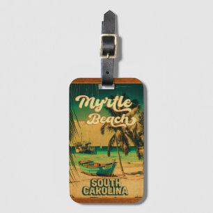 Etiqueta Para Maletas Myrtle Beach South Carolina Retro Sunset Souvenir