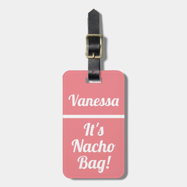 Etiqueta Para Maletas Nacho Bag Funny Pink (Frente Vertical)