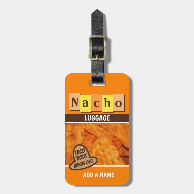 Etiqueta Para Maletas Nacho Retro Divertido (Frente Vertical)