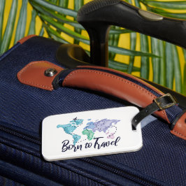 Etiqueta Para Maletas Nacido para Viajar Acuarela