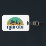 Etiqueta Para Maletas Nairobi Kenya Skyline Retro Cityscape Art<br><div class="desc">Diseño de ciudad de estilo vintage y retro con un hermoso paisaje, atracción turística y arte de paisajes urbanos. rascacielos Guay y artículos de ilustracion de silueta de construcción para turistas y viajeros. Perfecto como recuerdo para volver a casa cuando estés de viaje. Guarde la memoria de sus viajes y...</div>