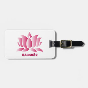 Etiqueta Para Maletas Namaste rosado del loto de la yoga