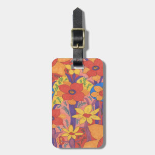 Etiqueta Para Maletas Naranja bohemio audaz