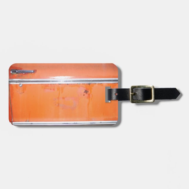 Etiqueta Para Maletas Naranja Chevy Truck Door (Frente Horizontal)