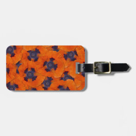 Etiqueta Para Maletas Naranja de escarlata Poppy patrón sin soldadura