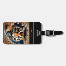 Etiqueta Para Maletas Naranja del tigre lindo