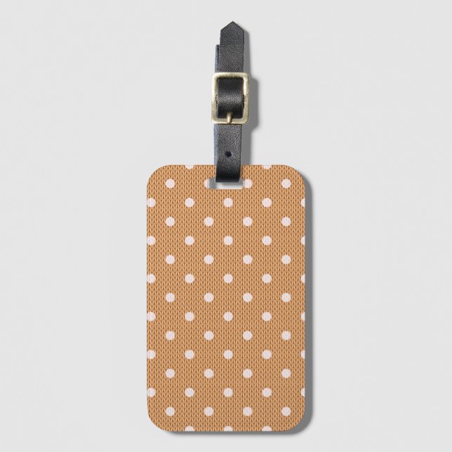 Etiqueta Para Maletas Naranja Dotty Delight (Anverso vertical)