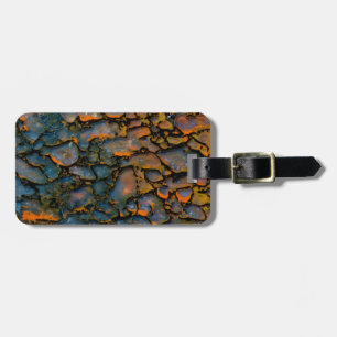 Etiqueta Para Maletas Naranja Hueso de dinosaurio Petrificado