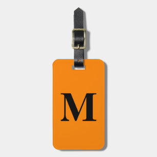 Etiqueta Para Maletas Naranja Mandarina Negro Monogramas Nombre Regalo 2
