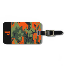Naranja Monograma Caza Camo Camuflaje Negro