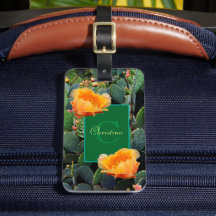 Naranja Monograma Personalizado Cactus Pear Rápida