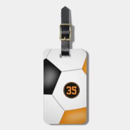 Etiqueta Para Maletas naranja negro colores del equipo del club escolar