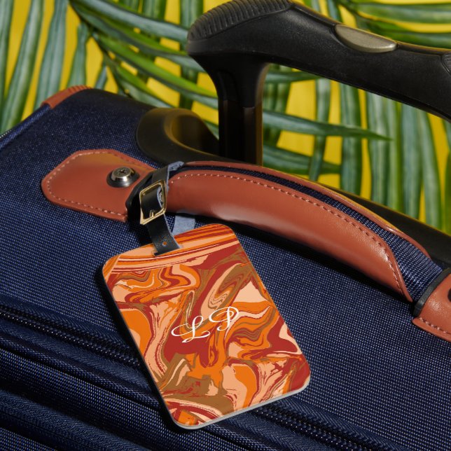 Etiqueta Para Maletas Naranja personalizado (Anverso In situ 1)
