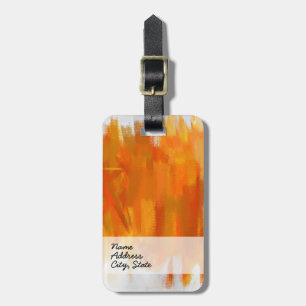 Etiqueta Para Maletas Naranja Resumen Pintura de arte 2