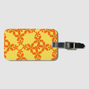 Etiqueta Para Maletas naranja retro de papel tapiz 1970