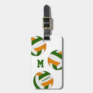 Etiqueta Para Maletas naranja verde chicas de voleibol masculino regalos