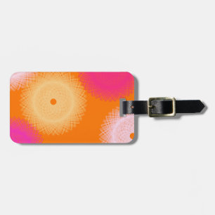 Etiqueta Para Maletas naranja y rosa color pop