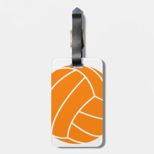 Etiqueta Para Maletas Naranja y voleibol blanco