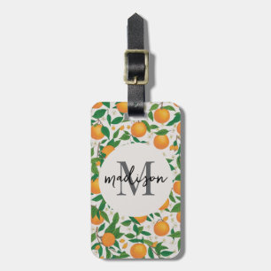 Etiqueta Para Maletas Naranjas de verano de moda Patrón de flores de cít
