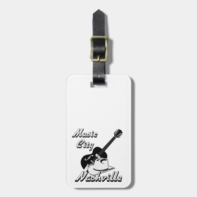 Etiqueta Para Maletas Nashville. Ciudad de la música (Frente Vertical)