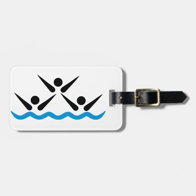 Etiqueta Para Maletas Natación sincronizada (Frente Horizontal)