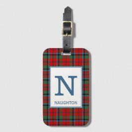 Etiqueta Para Maletas Naughton Tartan Red Plaid Pattern