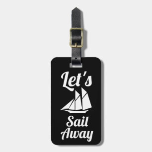 Etiqueta Para Maletas Náutica vamos a navegar en barco blanco