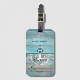 Etiqueta Para Maletas Nautical Bote Name Anchor Rustic Wood