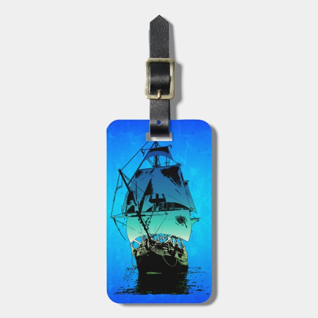 Etiqueta Para Maletas Nave clásica (Frente Vertical)
