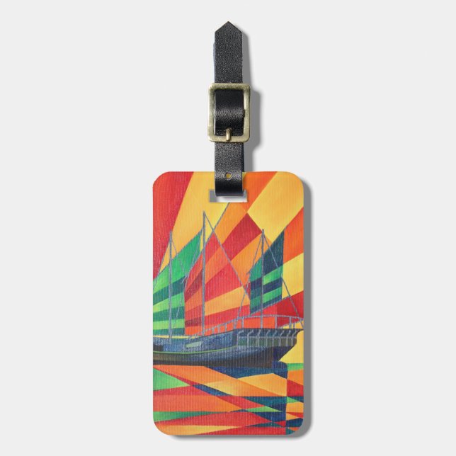 Etiqueta Para Maletas Navegar fuera del barco basura (Frente Vertical)