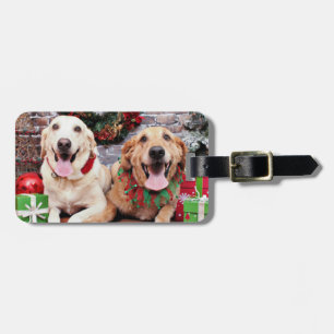 Etiqueta Para Maletas Navidad - aliado de Labrador - golden retriever
