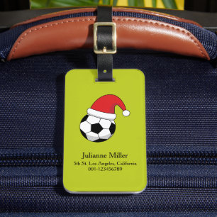 Etiqueta Para Maletas Navidad Bolsa de fútbol Gorra Santa Claus Personal