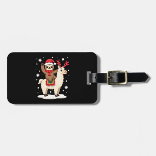Etiqueta Para Maletas Navidad de perezoso alpaca (1)