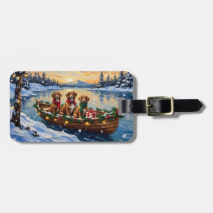 Etiqueta Para Maletas Navidad en Barco Vizsla Fiesta