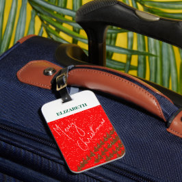 Etiqueta Para Maletas Navidad Feliz Personalizada a Mano