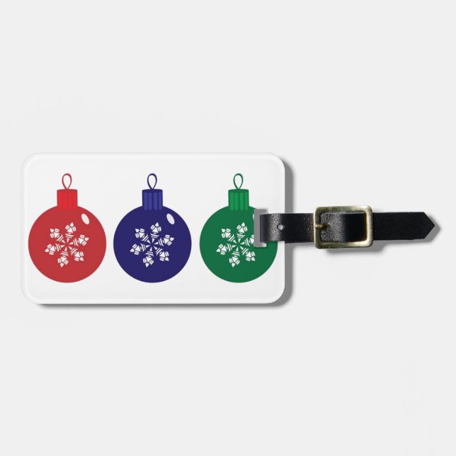 Etiqueta Para Maletas Navidades Baubles (Frente Horizontal)