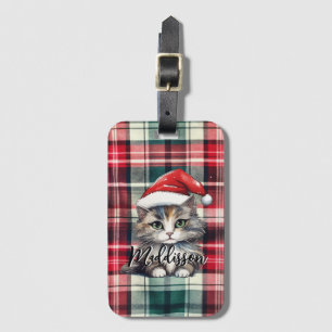 Etiqueta Para Maletas Navidades Colocaron Santa Cat Con Nombre