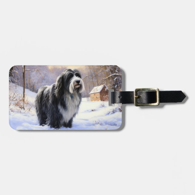 Etiqueta Para Maletas Navidades De Beart Collie Let It Snow (Frente Horizontal)
