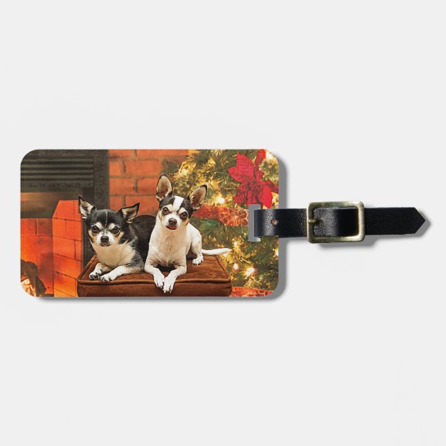 Etiqueta Para Maletas Navidades de Chihuahua (Frente Horizontal)