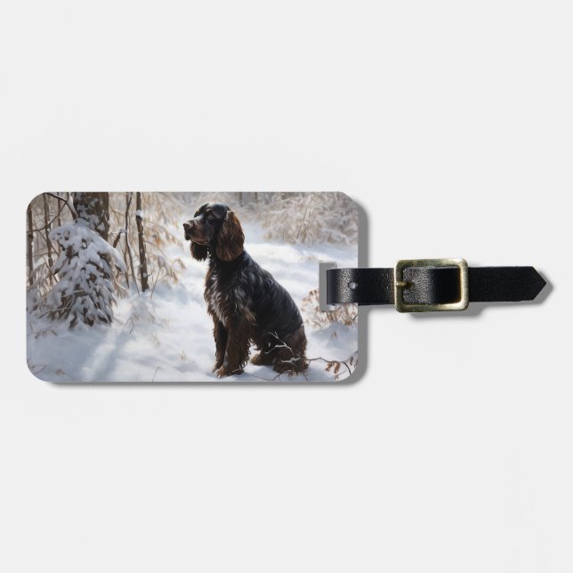 Etiqueta Para Maletas Navidades de Cocker Spaniel Let It Snow (Frente Horizontal)
