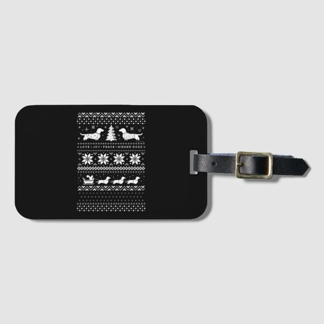 Etiqueta Para Maletas Navidades de Dachshunds (Anverso horizontal)