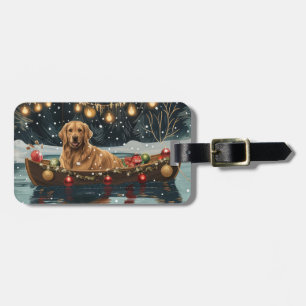 Etiqueta Para Maletas Navidades de Golden Retriever